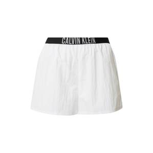 Calvin Klein Swimwear Plavecké šortky černá / stříbrná / bílá