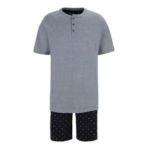 SCHIESSER Pyžamo krátké  modrá / bílá / kouřově modrá