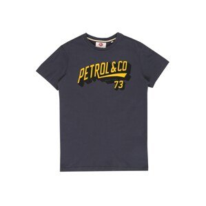 Petrol Industries Tričko  černá / žlutá