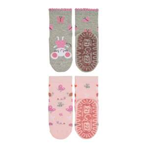 STERNTALER Ponožky  šedá / pink / červená / bílá