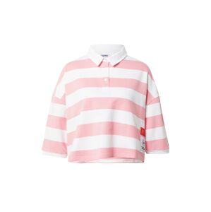 Tommy Jeans Tričko světle růžová / bílá