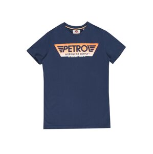 Petrol Industries Tričko  námořnická modř / jasně oranžová / bílá
