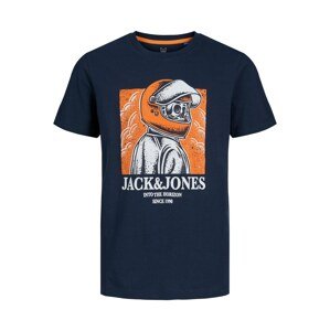 Jack & Jones Junior Tričko  námořnická modř / tmavě oranžová / bílá