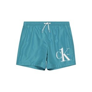 Calvin Klein Swimwear Plavecké šortky  smaragdová / bílá
