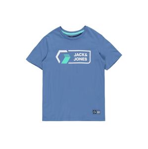 Jack & Jones Junior Tričko 'LOGAN'  modrá / tyrkysová / bílá