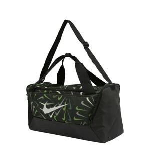 NIKE Sportovní taška 'Brasilia'  stříbrně šedá / světle zelená / tmavě zelená / černá