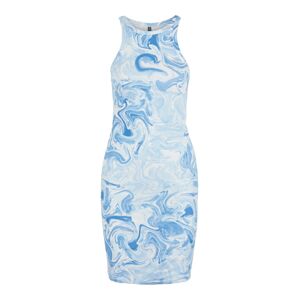 Pieces Petite Úpletové šaty 'Serafina'  azurová / chladná modrá / nebeská modř / bílá