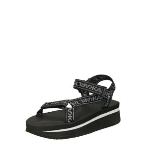 Karl Lagerfeld Páskové sandály 'VELOCITA' černá / bílá