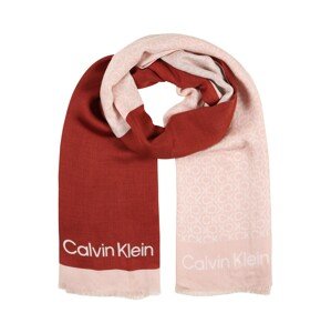 Calvin Klein Šála  starorůžová / tmavě červená / bílá