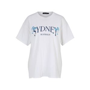 Nasty Gal Tričko 'Sydney' modrá / světlemodrá / bílá