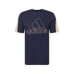 ADIDAS SPORTSWEAR Funkční tričko  tmavě béžová / námořnická modř