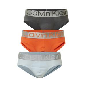 Calvin Klein Underwear Slipy 'Steel'  pastelová modrá / šedá / stříbrně šedá / oranžová