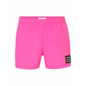 Calvin Klein Swimwear Plavecké šortky  pink / černá / bílá