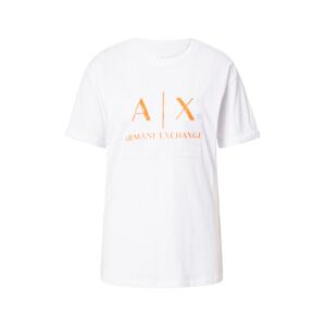 ARMANI EXCHANGE Tričko  bílá / oranžová