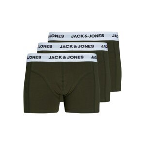 JACK & JONES Boxerky  tmavě zelená / černá / bílá