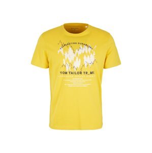 TOM TAILOR Tričko žlutá / černá / bílá