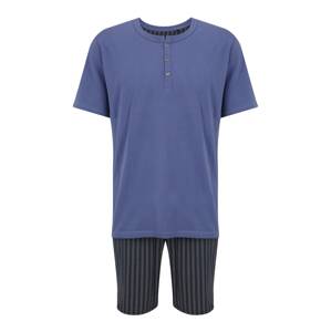 SCHIESSER Pyžamo krátké marine modrá / námořnická modř / černá / bílá