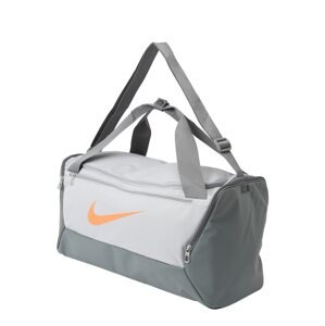 NIKE Sportovní taška 'Brasilia 9.5'  stříbrně šedá / světle šedá / oranžová