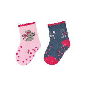 STERNTALER Ponožky  marine modrá / šedá / pink / růžová