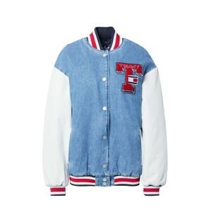 Tommy Jeans Přechodná bunda námořnická modř / modrá džínovina / ohnivá červená / bílá