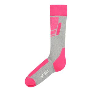 4F Sportovní ponožky  šedá / pink