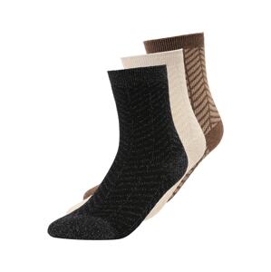 UNMADE Copenhagen Ponožky 'Cora'  karamelová / světle hnědá / černá / barva bílé vlny
